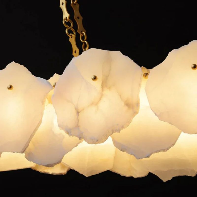 Alabaster Flakes Linear Chandelier- Chain