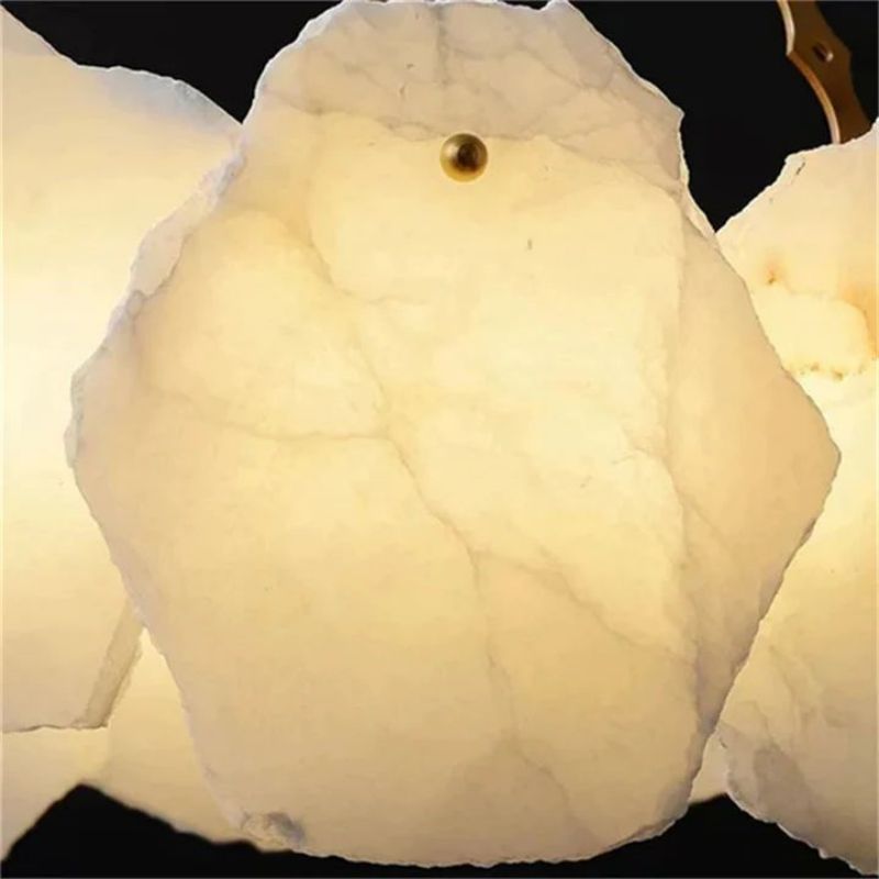 Alabaster Flakes Round Chandelier -Rod