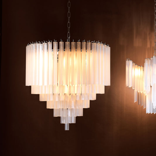 Nova Modern Glass Chandelier - [Nickel]