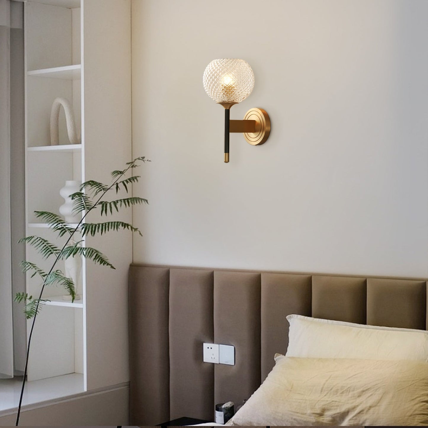 Orrefors Ball Brass Sconce