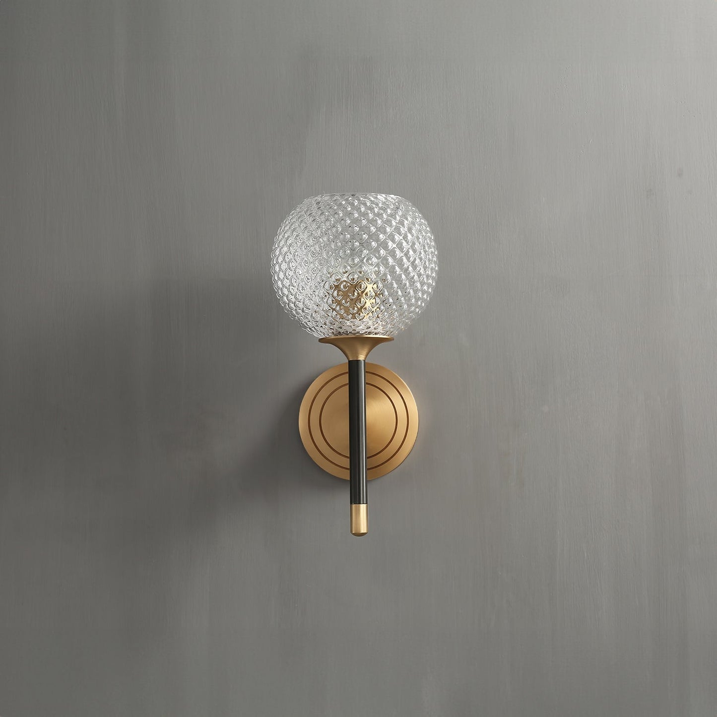 Orrefors Ball Brass Sconce