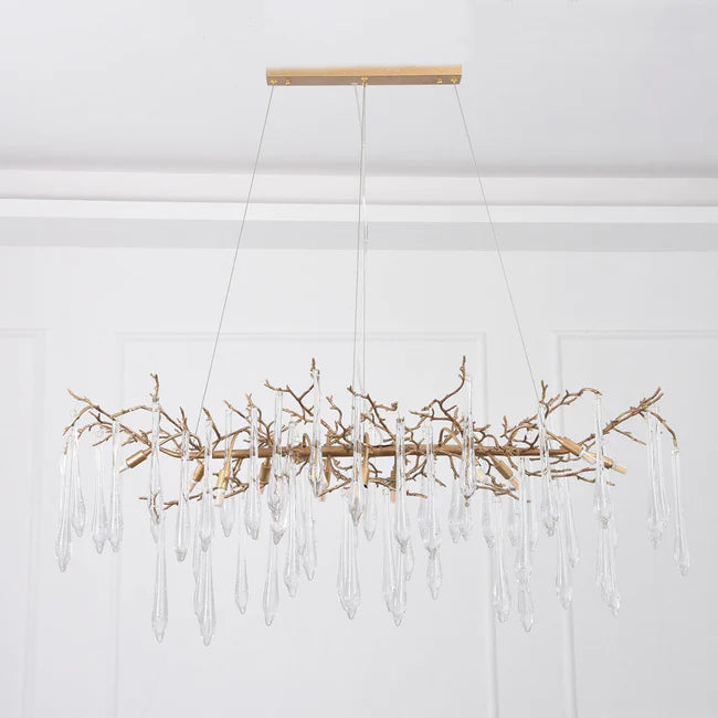 Postmodern Crystal Creative Linear Branch Chandelier