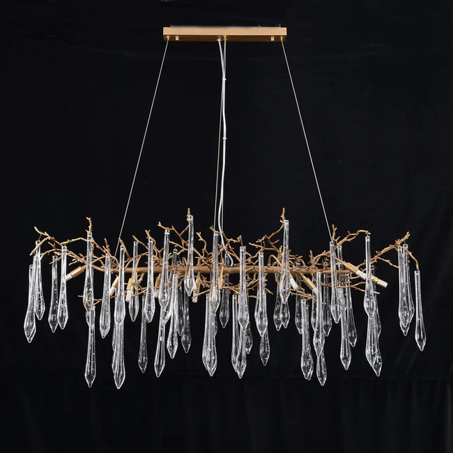 Postmodern Crystal Creative Linear Branch Chandelier