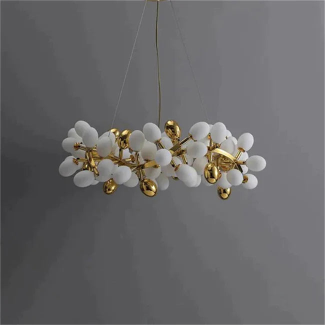 Post Modern Round Grape Branch Chandelier