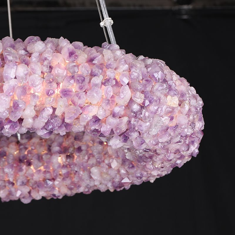 Purple Primary Crystal  Round Chandelier 20.5" 28.3" 36.2" 44"