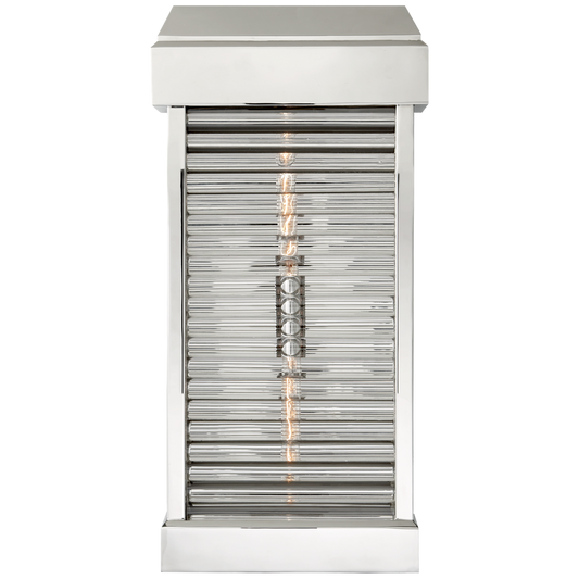 Large Curved Glass Louver Sconce