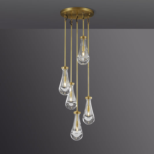 Raindrop round chandelier 14"(rod)