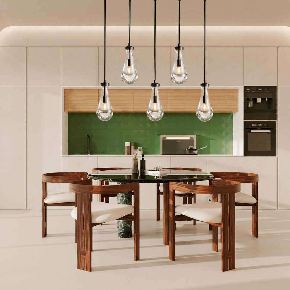 Raindrops  Rectangular Chandelier 36" rod