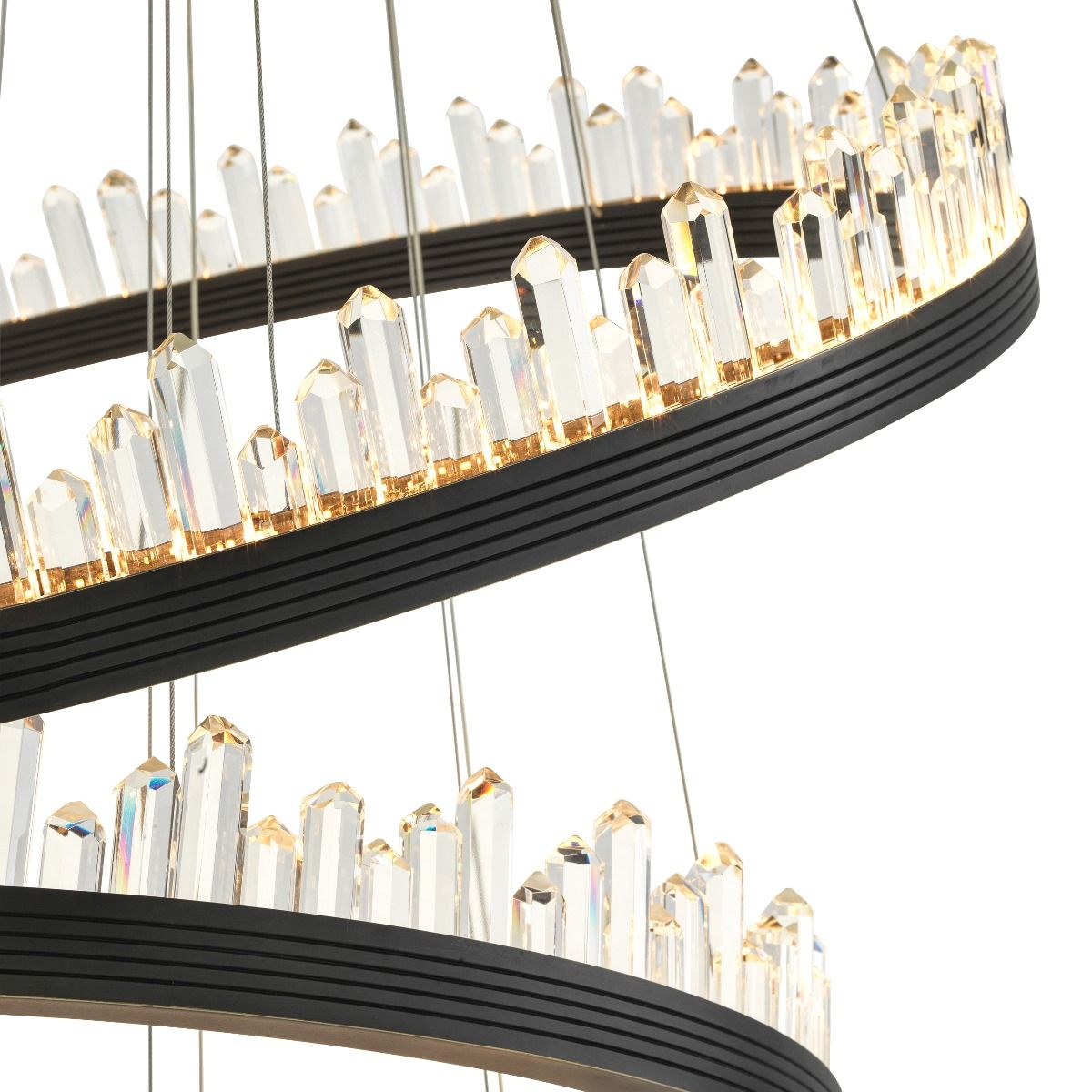 Randall Modern Glass Chandelier - [Dark Bronze Finish w/ Clear Glass]