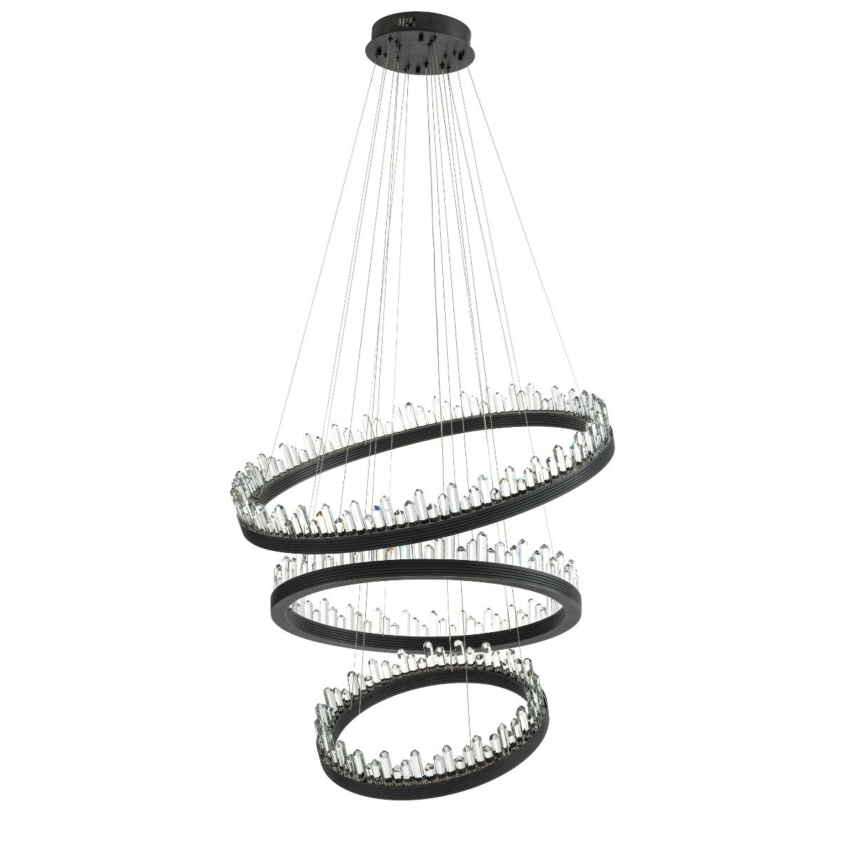 Randall Modern Glass Chandelier - [Dark Bronze Finish w/ Clear Glass]