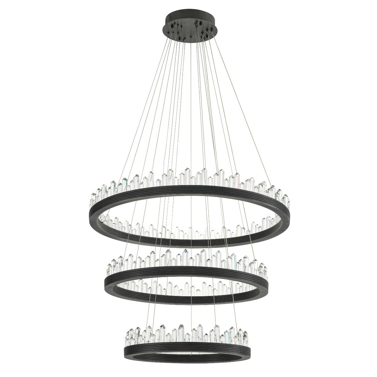 Randall Modern Glass Chandelier - [Dark Bronze Finish w/ Clear Glass]