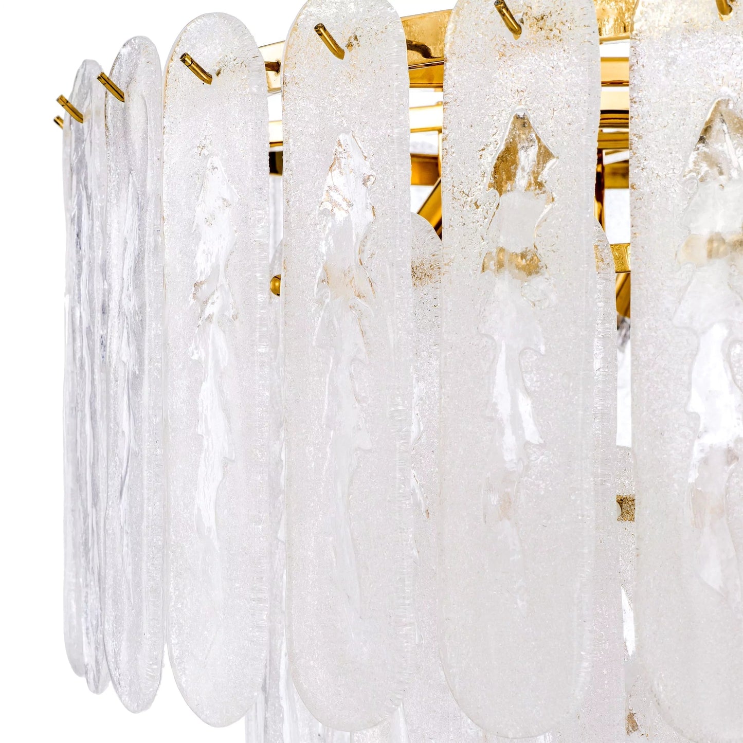 Riveria Modern Chandelier - (Gold Finish | Frosted Glass) 