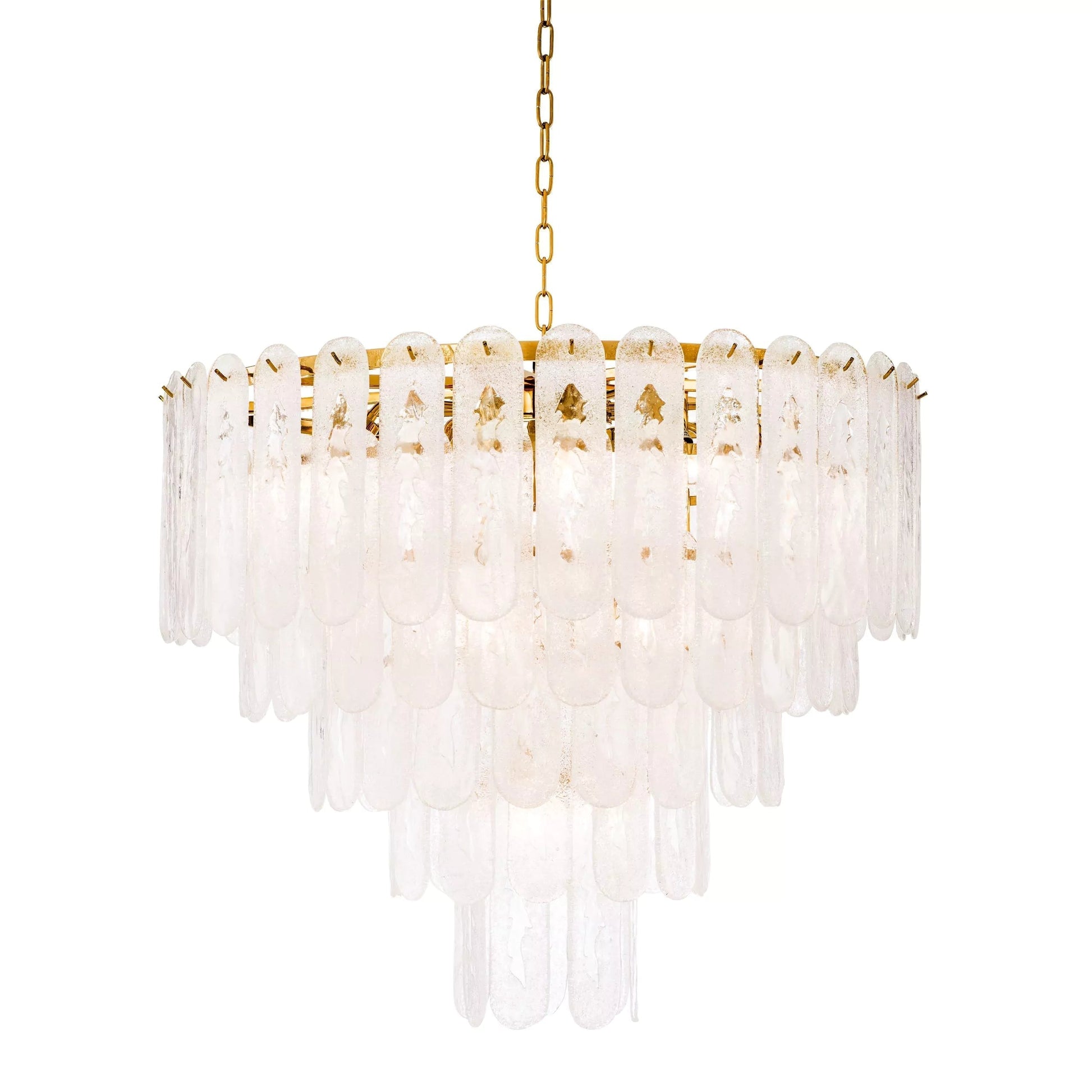 Riveria Modern Chandelier - (Gold Finish | Frosted Glass) 