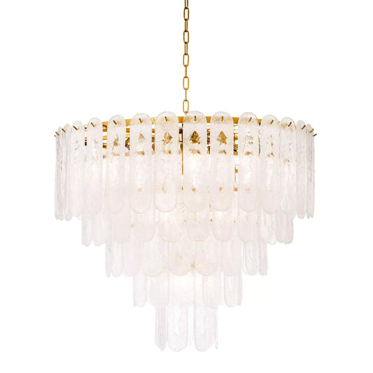Riveria Modern Chandelier - (Gold Finish | Frosted Glass) 