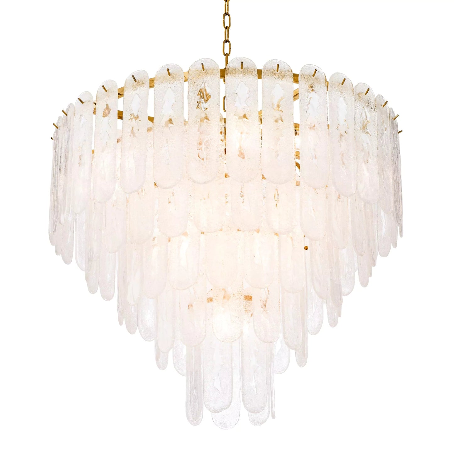 Riveria Modern Chandelier - (Gold Finish | Frosted Glass) 