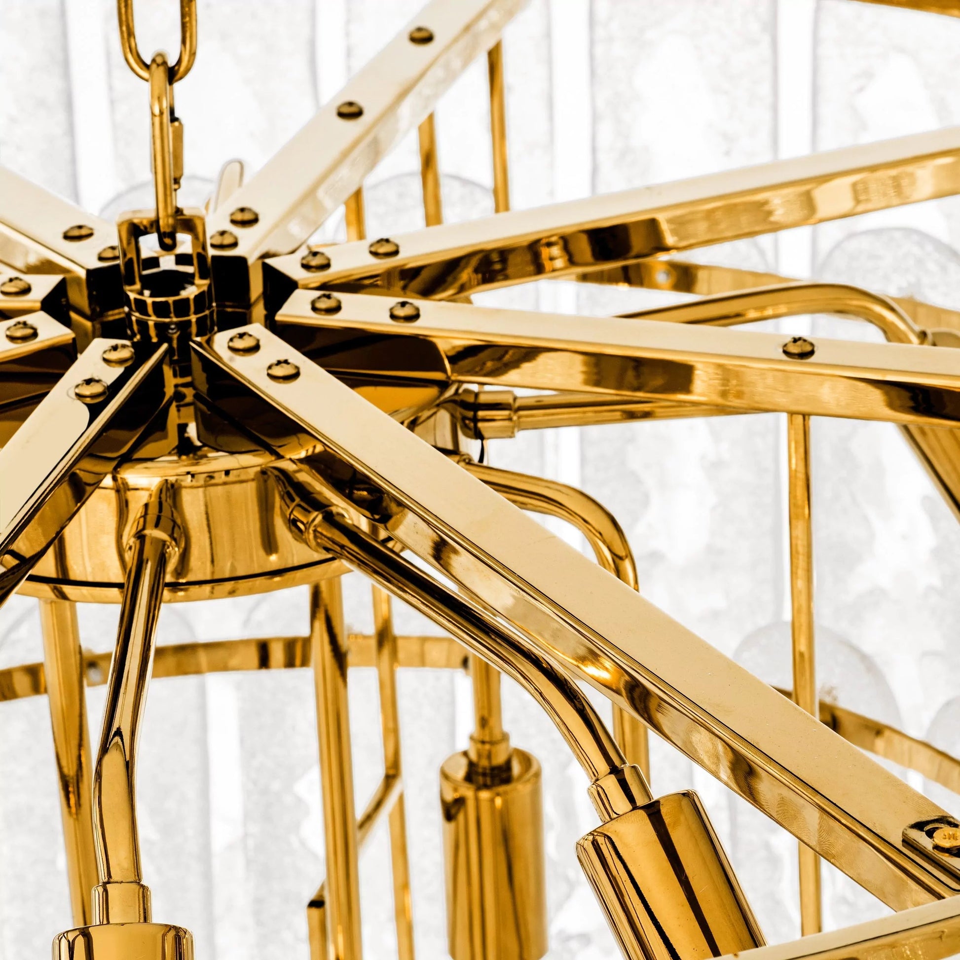 Riveria Modern Chandelier - (Gold Finish | Frosted Glass) 