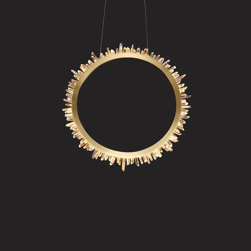 Cervine Modern Rock Crystal Ring Round Chandelier Cluster