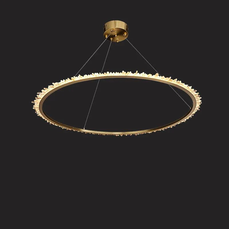 Cervine Modern Rock Crystal Ring Round Chandelier Cluster