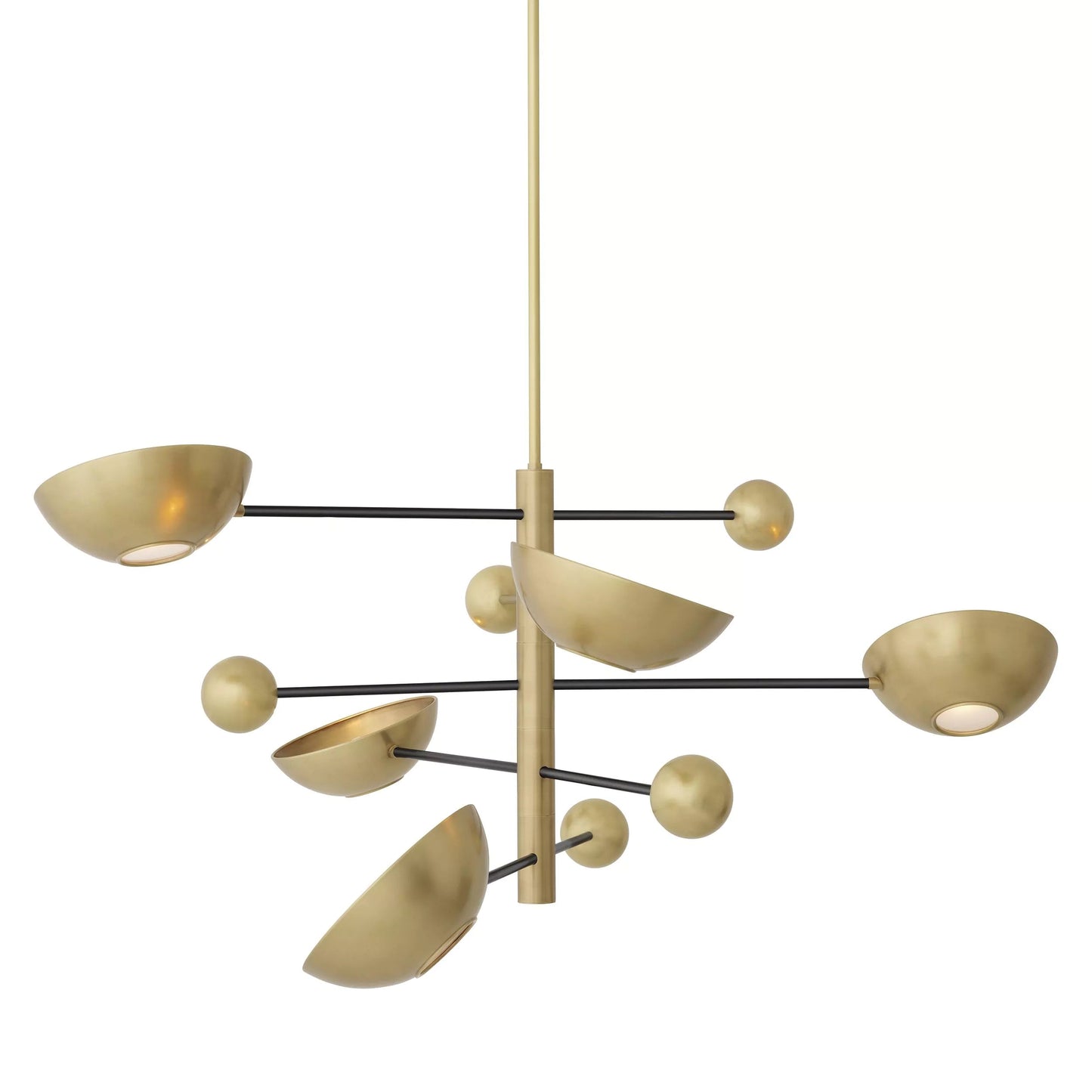 Salinas Modern Brass Chandelier - (Antique Brass Finish | Black Finish | Matte Glass)