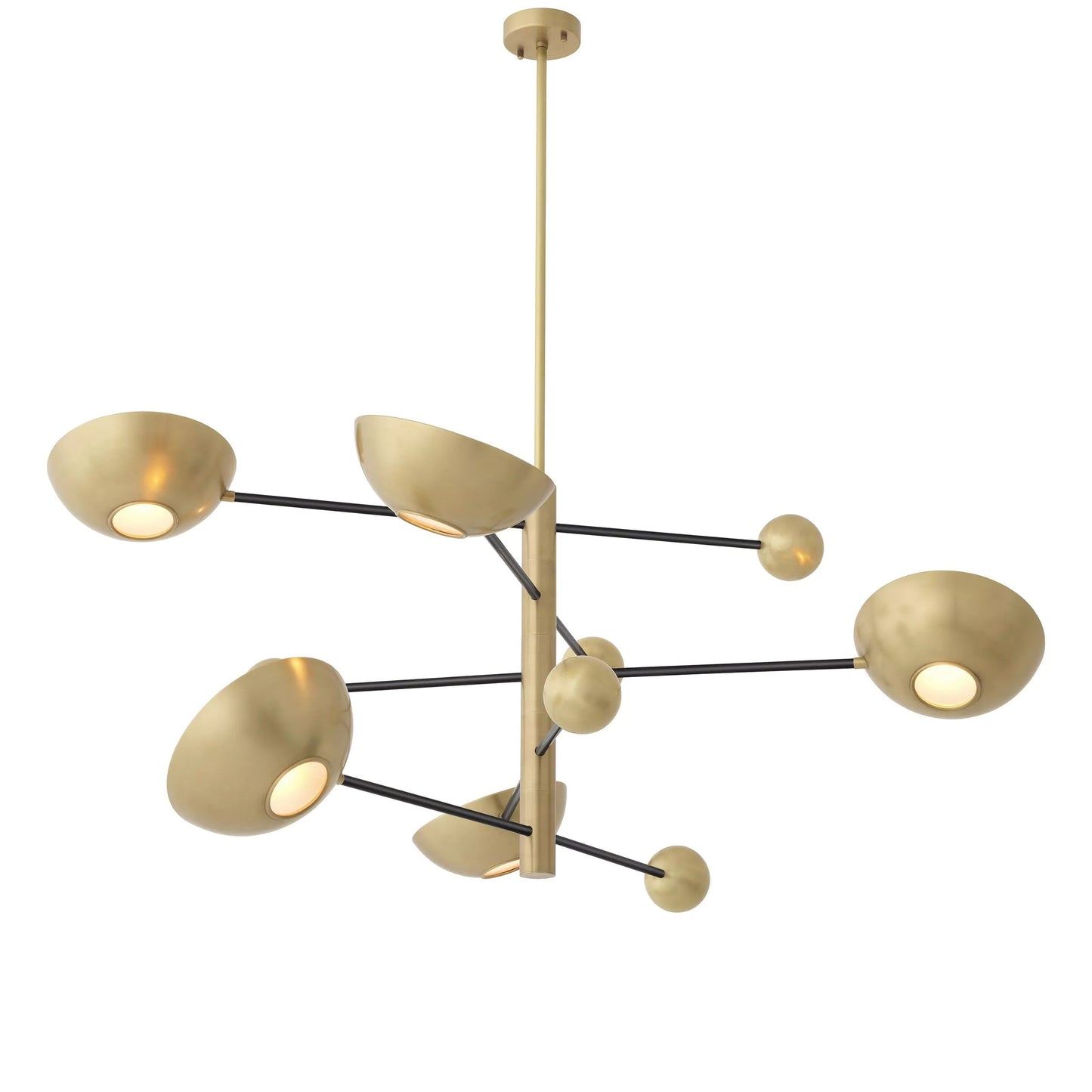 Salinas Modern Brass Chandelier - (Antique Brass Finish | Black Finish | Matte Glass)