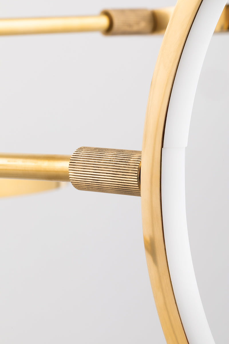 Saturn Modern Brass Chandelier - 4106-AGB-CE - Hudson Valley