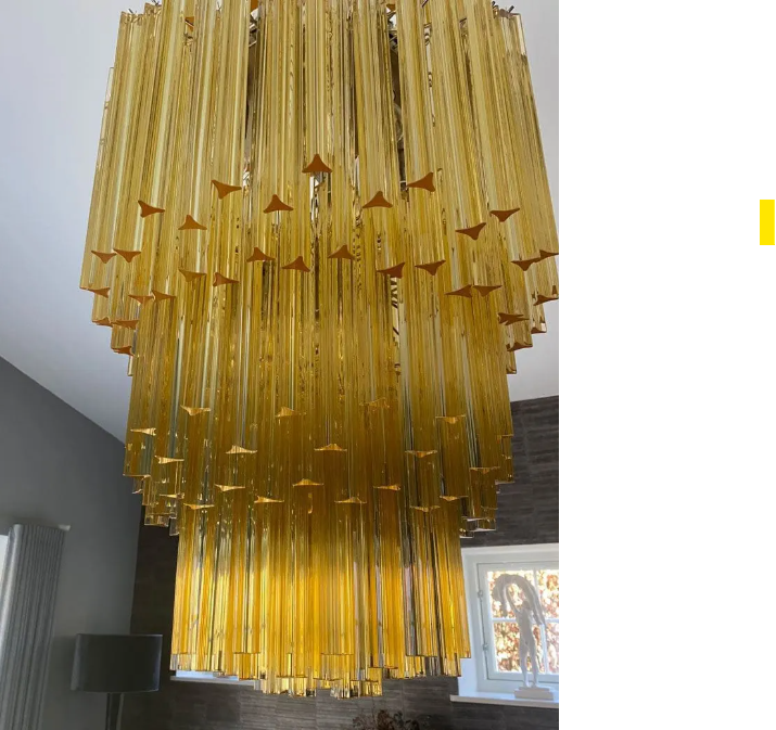 Murano Chandelier – Triedri – 242 prisms – Amber
