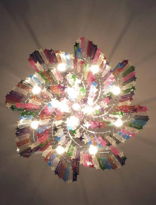 Murano Chandelier – 200 prisms – Multicolored