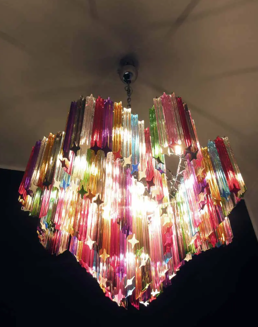 Murano Chandelier – 200 prisms – Multicolored