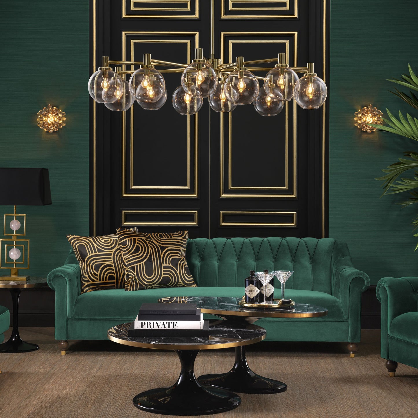 Selva Modern Glass Chandelier - [Gold]
