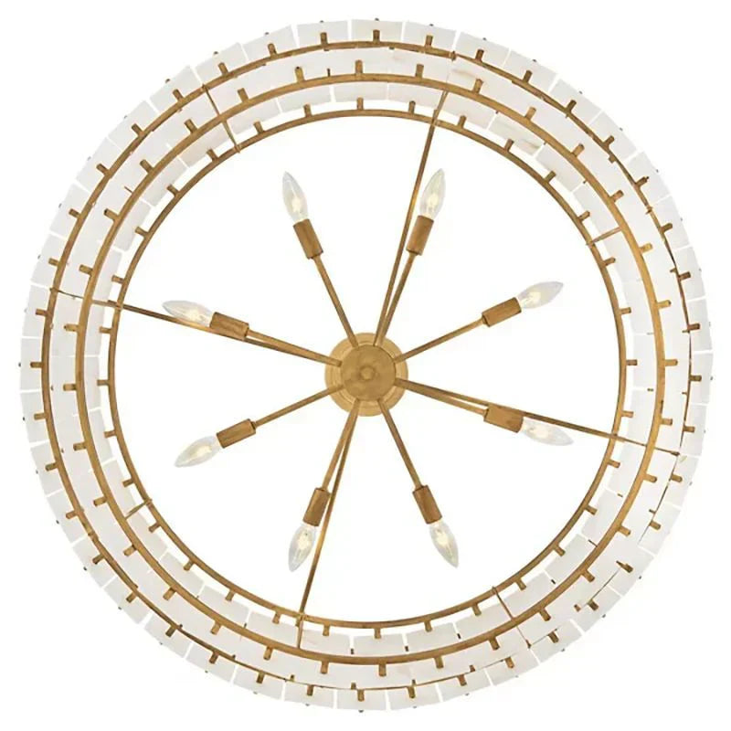 Simona Alabaster Drum 2-Tier Chandelier