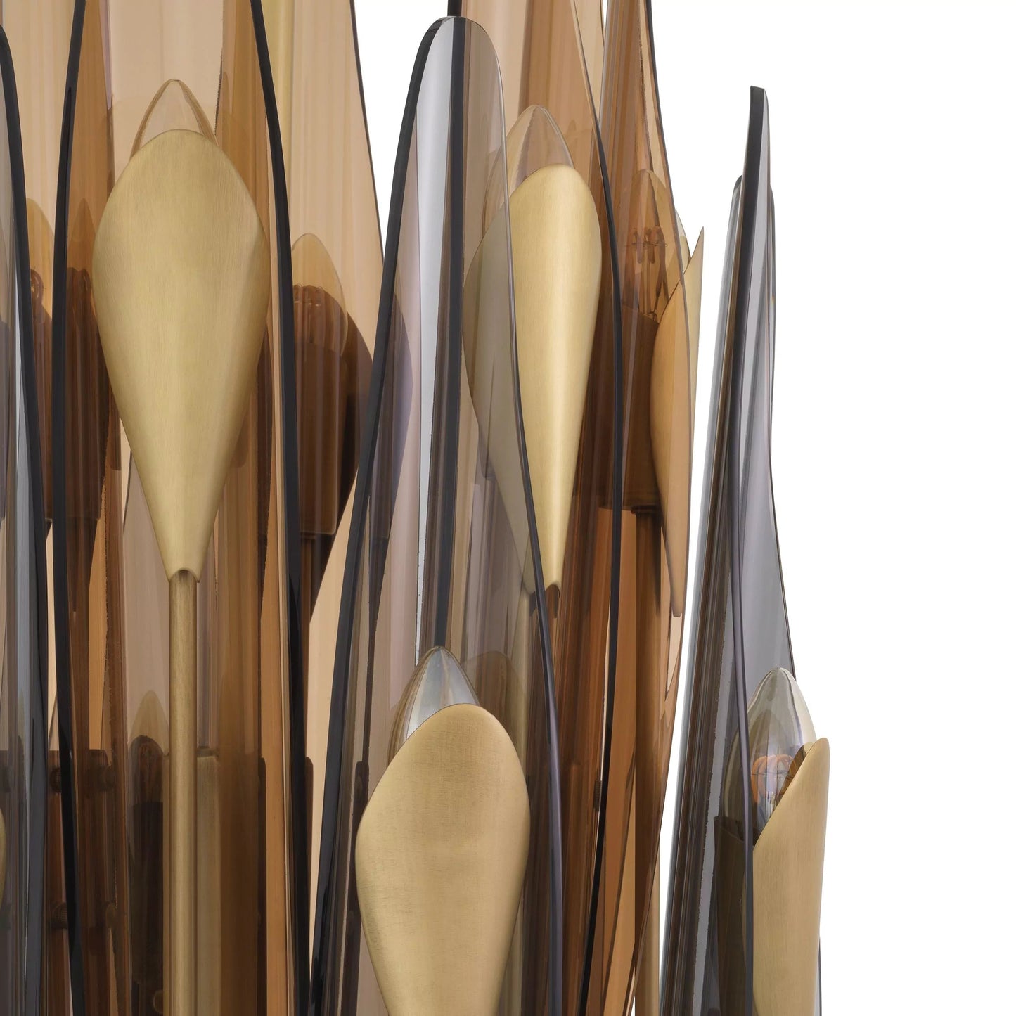 Sky Vertical Modern Brass Chandelier [Antique Brass/Bronze Highlight Finish)