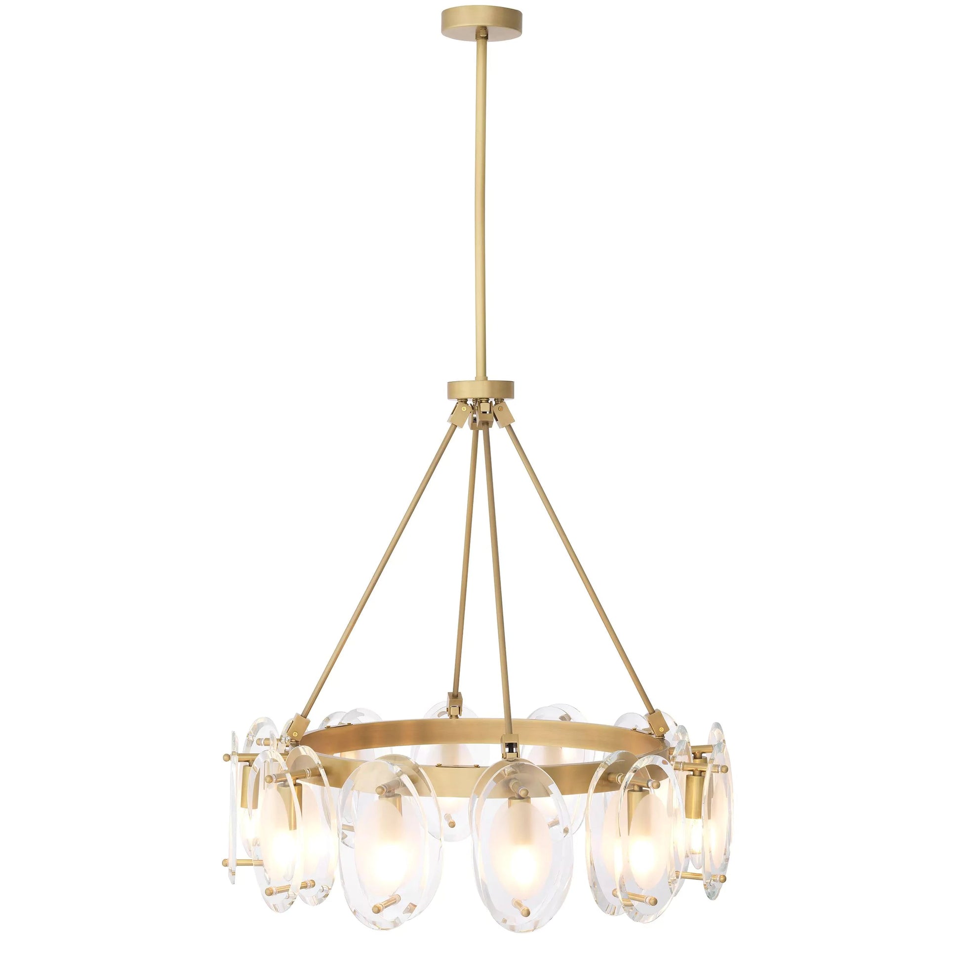 Sublime Modern Brass Chandelier [Antique Brass Finish/Bevelled Glass]