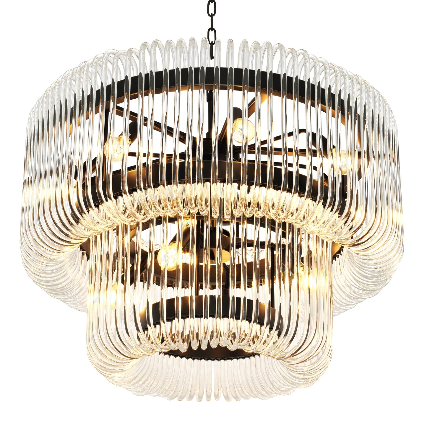 Sutton House Modern Glass Chandelier - [Bronze]