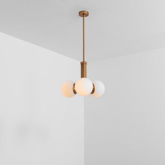Tubular 3-Light Modern Brass Chandelier [M/L] - Schwung