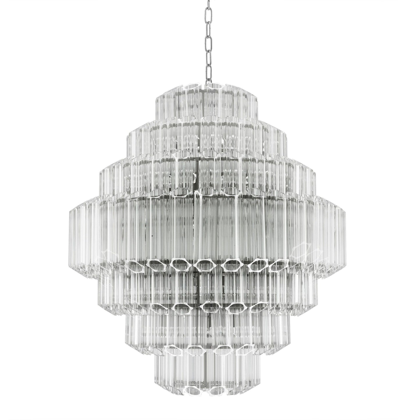 Vittoria L Modern Glass Chandelier - [Nickel] 