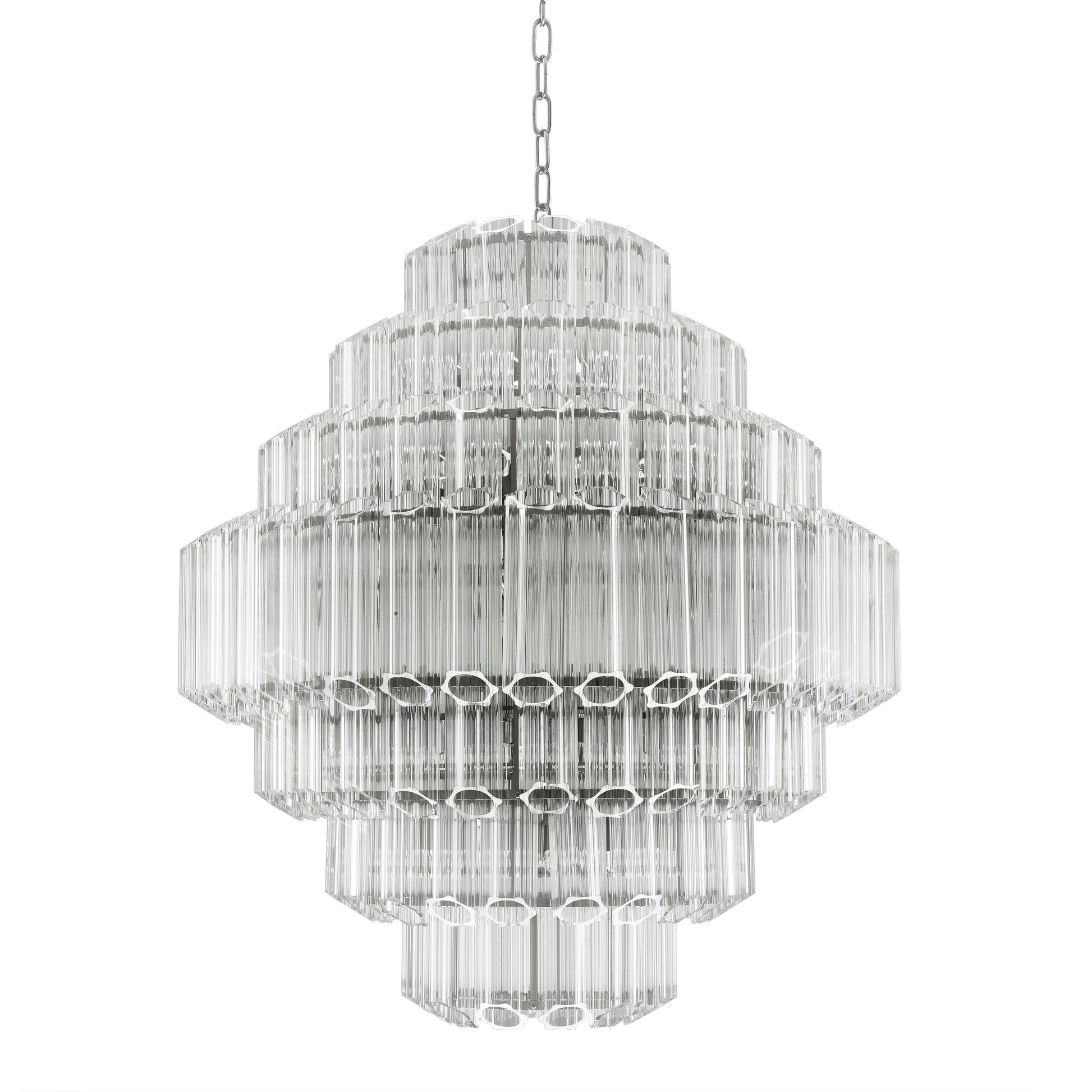 Vittoria L Modern Glass Chandelier - [Nickel] 
