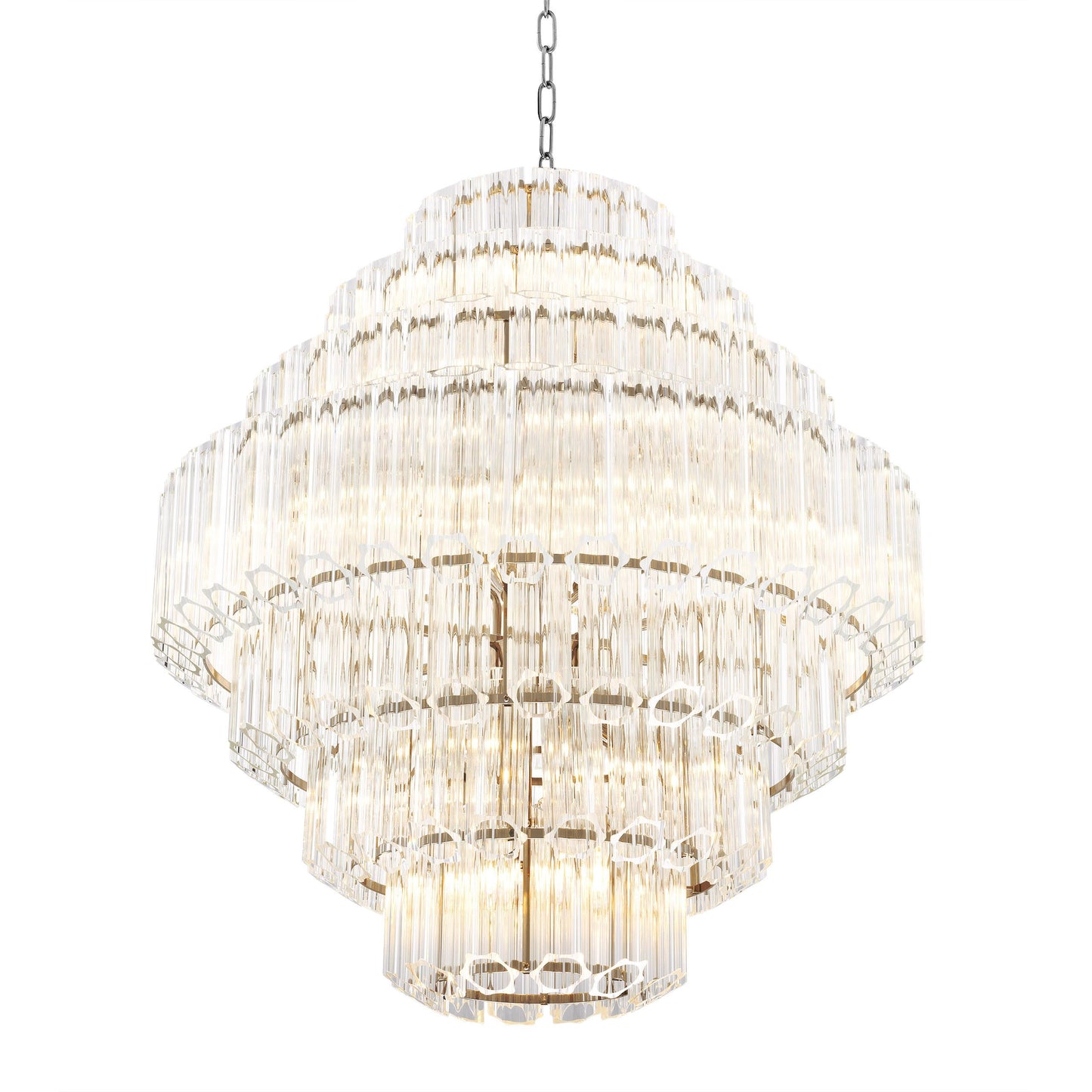 Vittoria L Modern Glass Chandelier - [Nickel] 