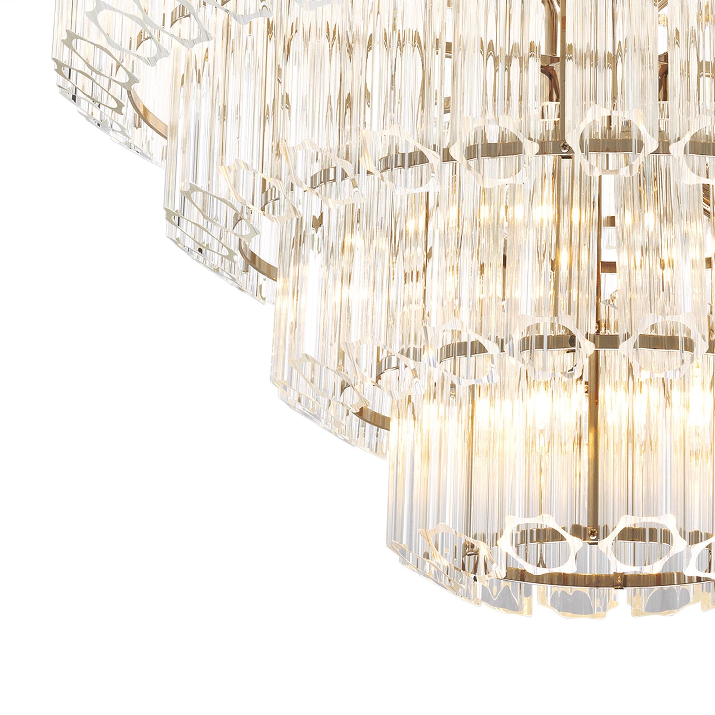 Vittoria L Modern Glass Chandelier - [Nickel] 