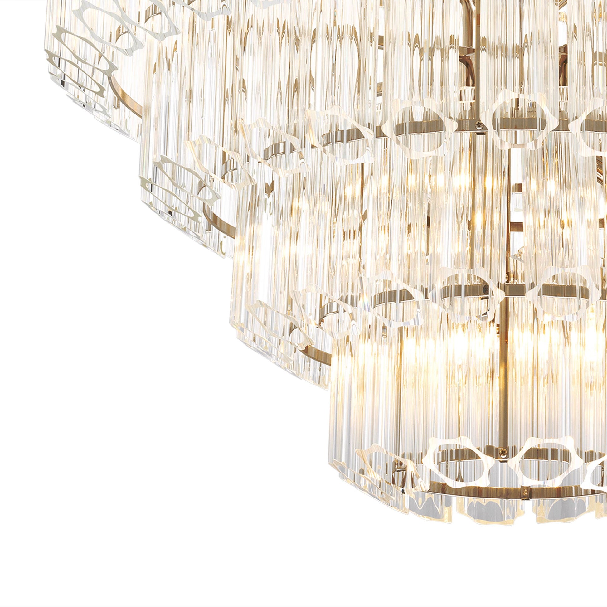 Vittoria L Modern Glass Chandelier - [Nickel] 