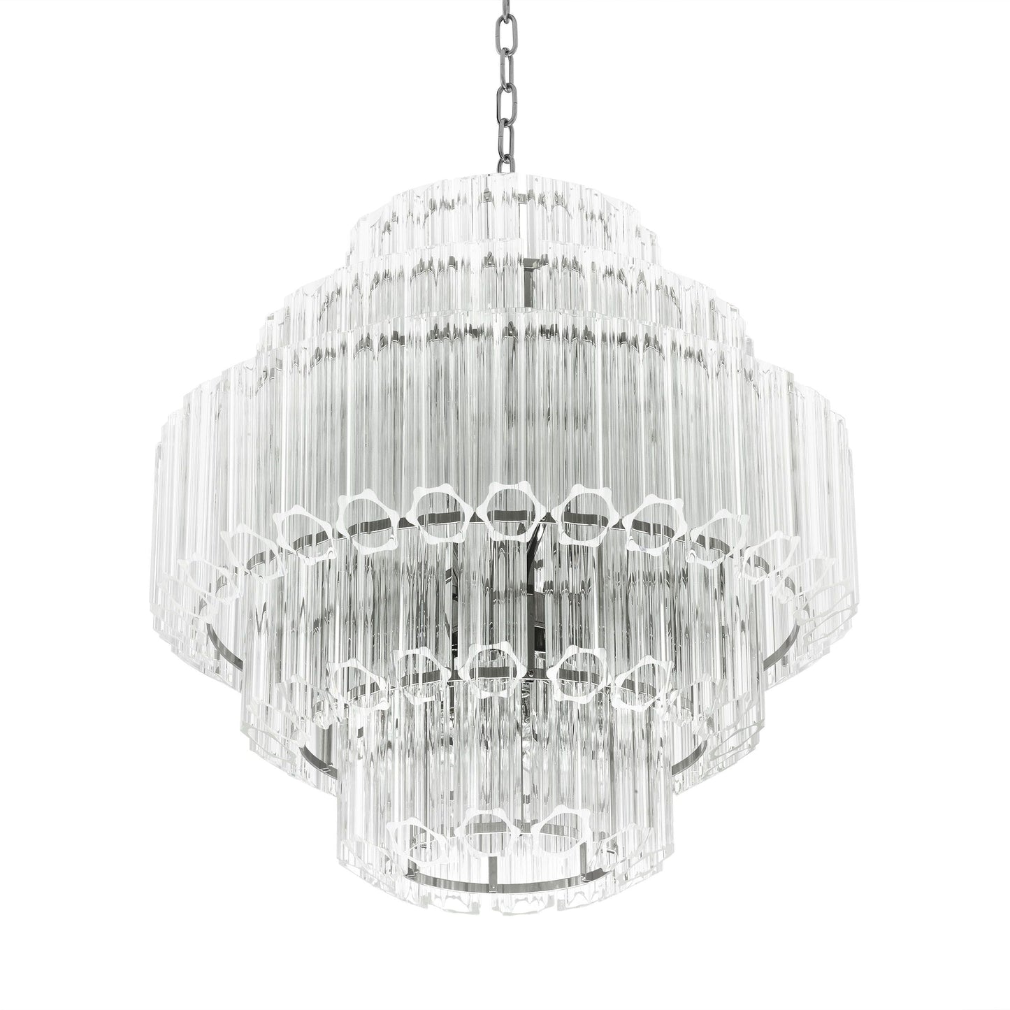 Vittoria S Modern Glass Chandelier - [Nickel] -