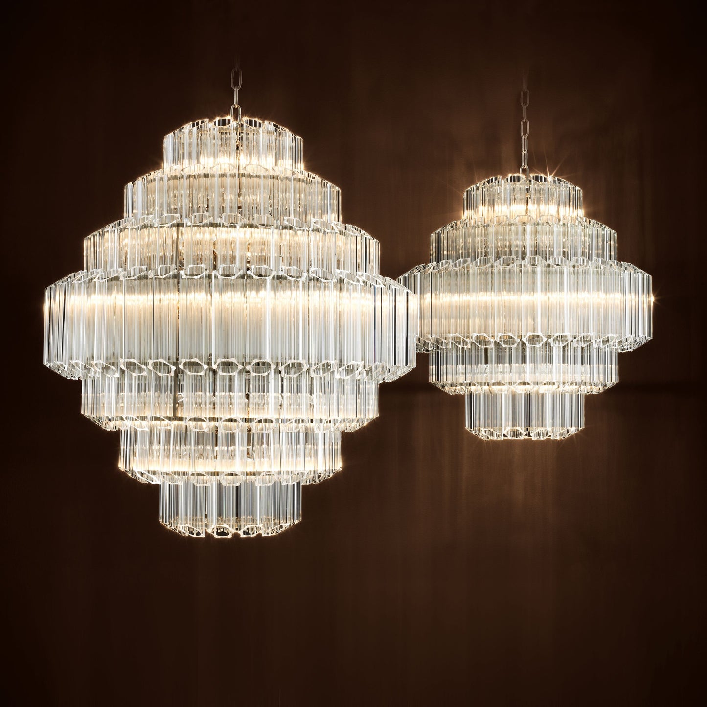 Vittoria S Modern Glass Chandelier - [Nickel] -