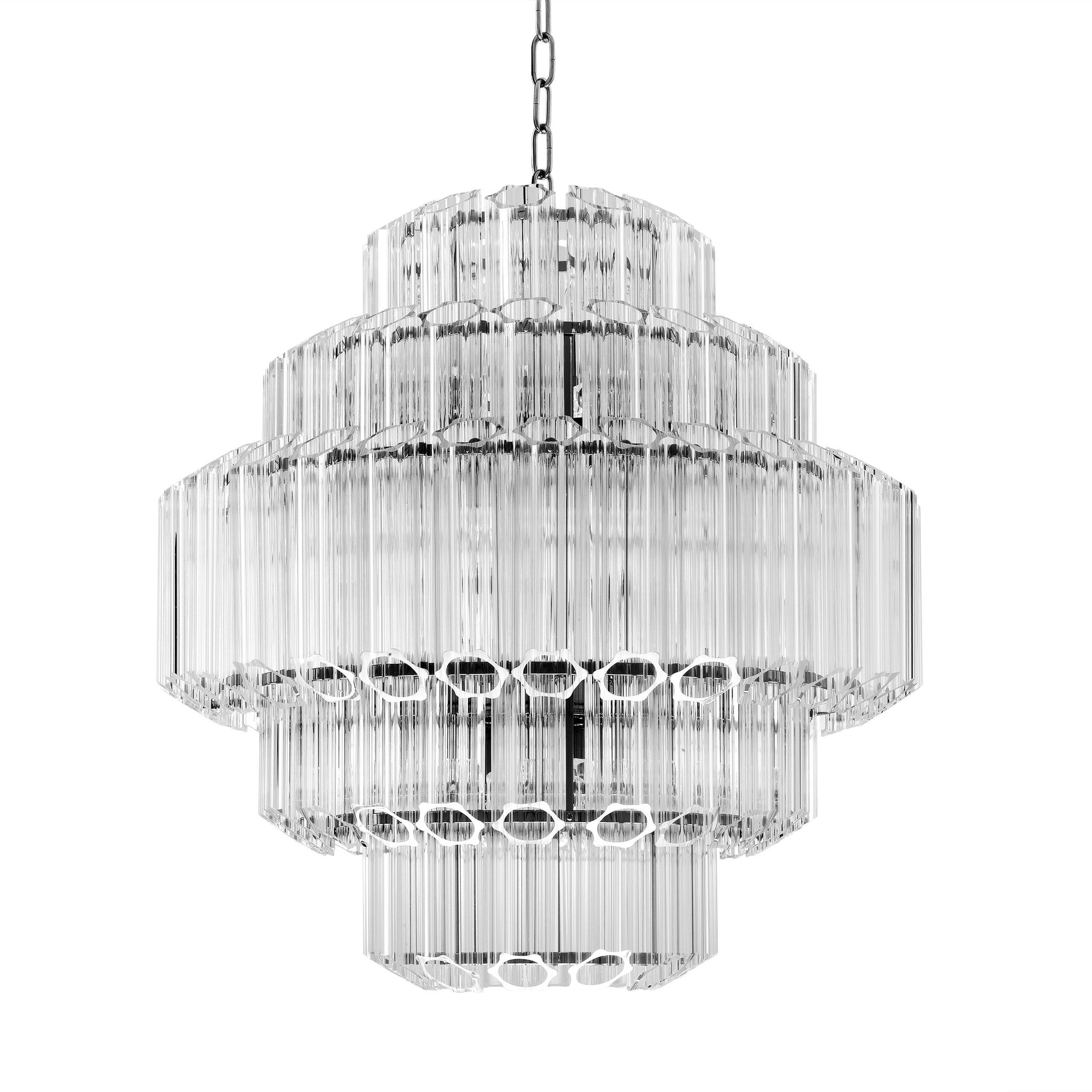 Vittoria S Modern Glass Chandelier - [Nickel] -