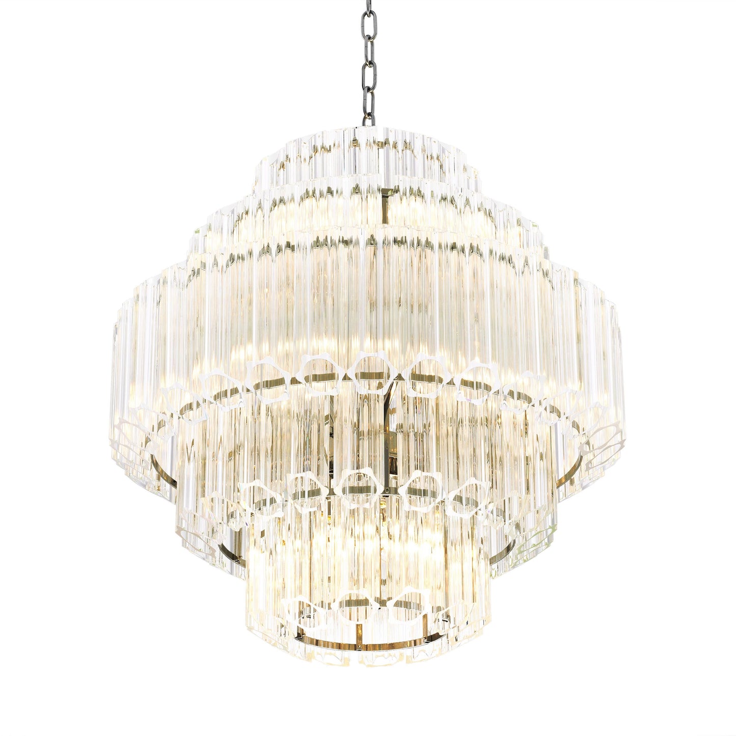 Vittoria S Modern Glass Chandelier - [Nickel] -