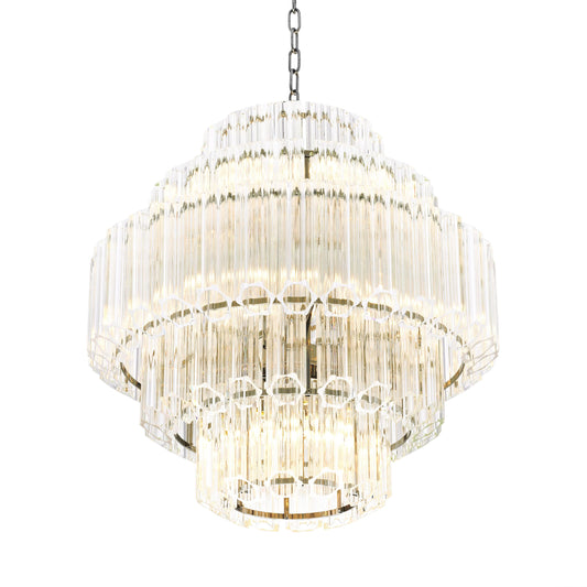 Vittoria S Modern Glass Chandelier - [Nickel] -