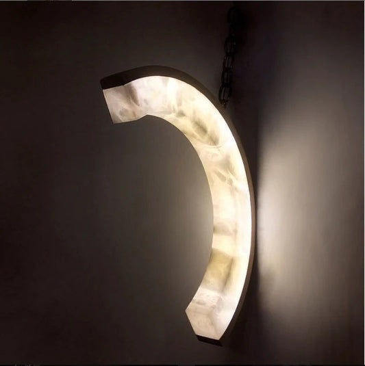 Alabaster Wall Light, Illuminating Sconce for Bedside