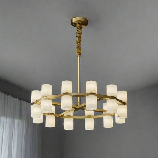 Alabaster Cylinder Chandelier