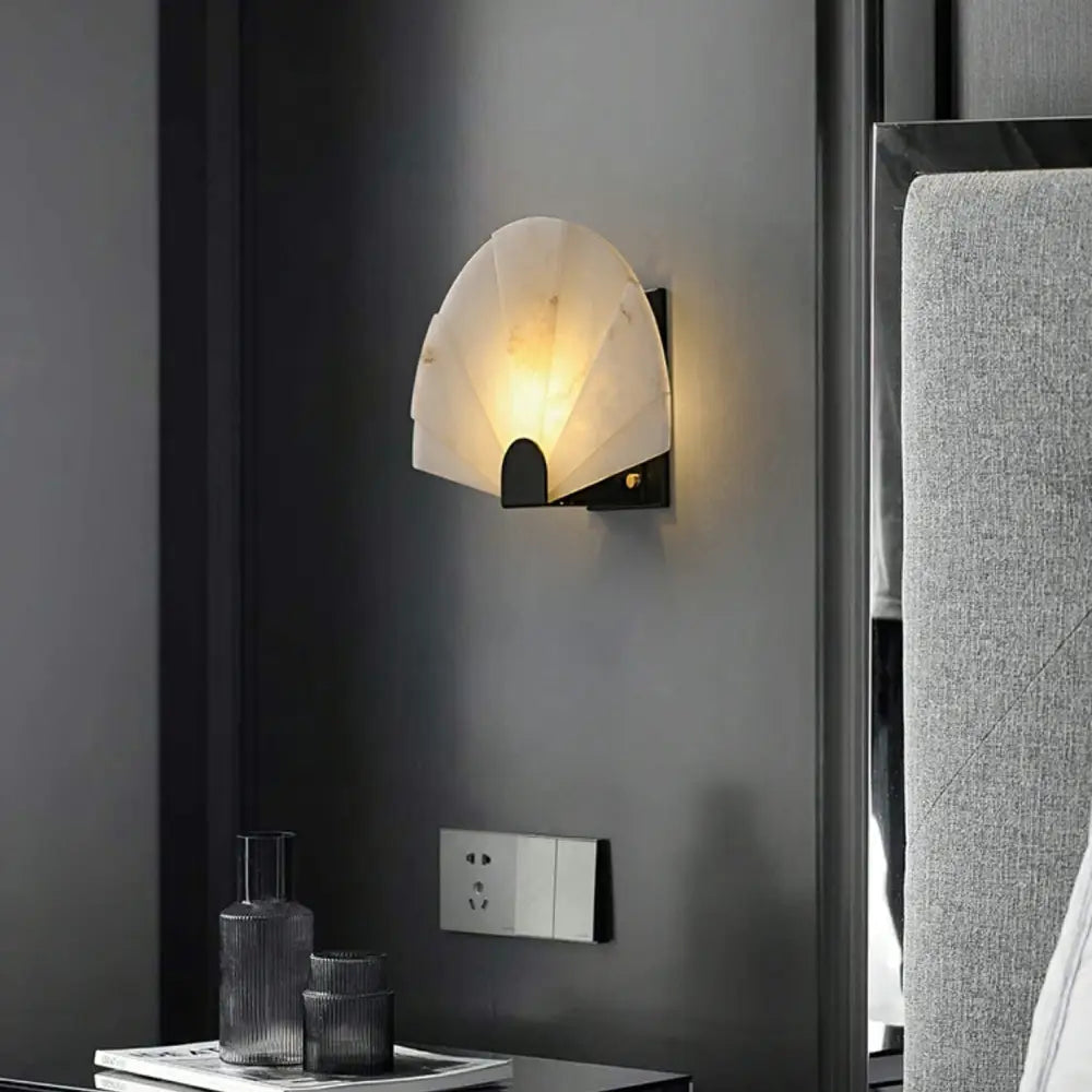Alabaster Fan Wall Sconces