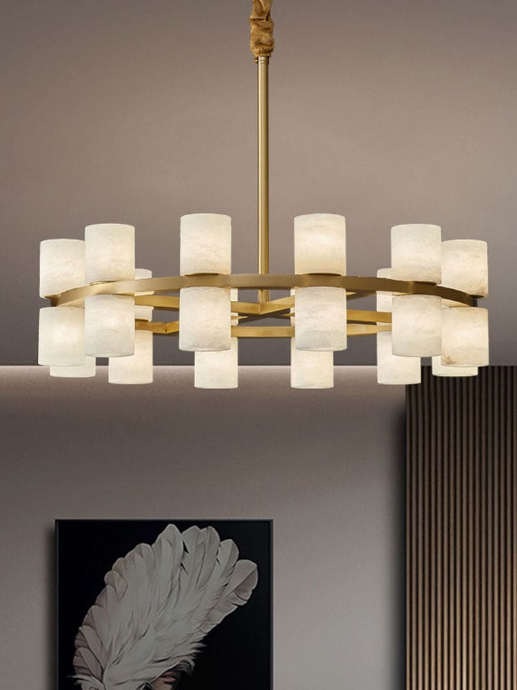 Alabaster Cylinder Chandelier