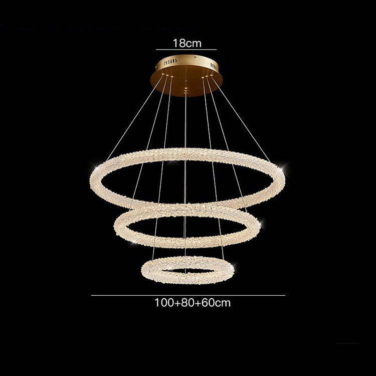 Halo Modern Clear Crystal Ring Chandelier