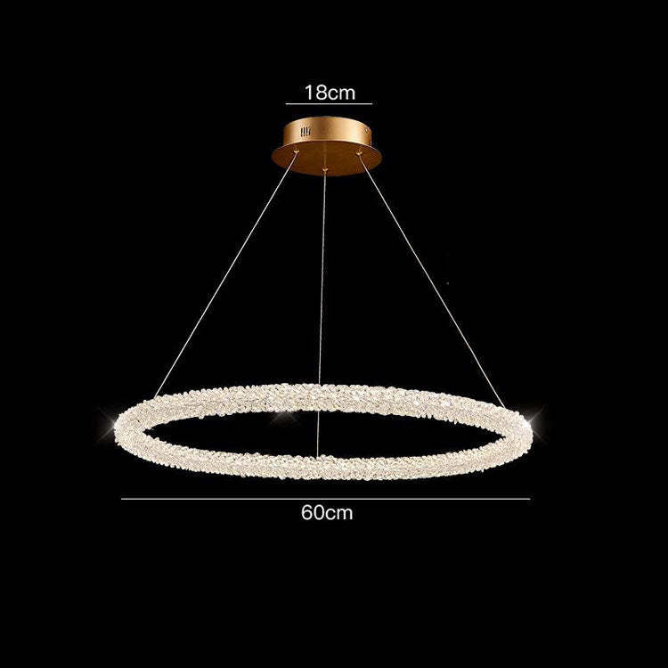 Halo Modern Clear Crystal Ring Chandelier